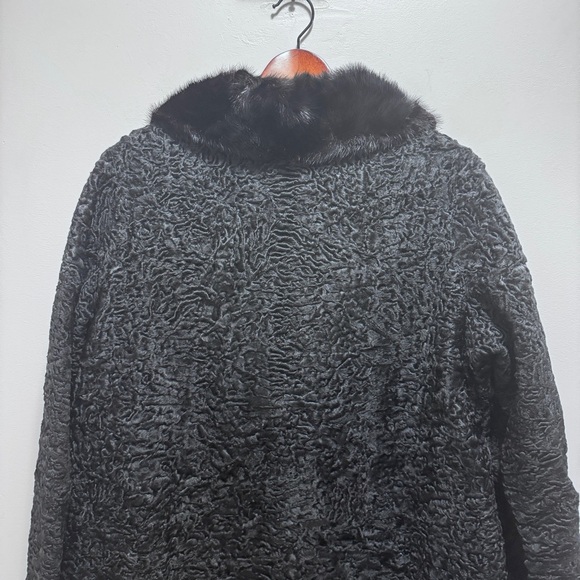 Persian Lamb Coat with Mink Collar Vintage Furs - Picture 10 of 13